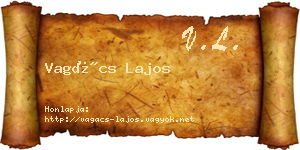 Vagács Lajos névjegykártya
